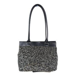 The Sak Elliot Lucca Black & White Woven Knit Shoulder Bag